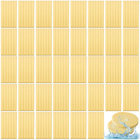 Foaincore yellow compressed round face sponge bulk pack for soft cleansing and makeup removal.
