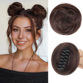 Foaoit space bun clip-in set for quick daily styling