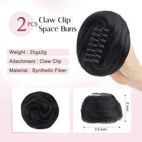 Foaoit space bun clip closeup demonstrates strong grip for all day stability.