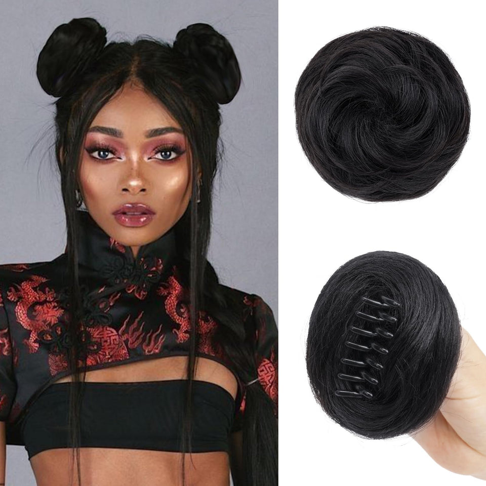 Foaoit space bun clip set overview shows easy wear and secure hold for everyday styling.