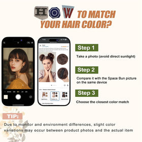 Foaoit Space Bun matches many hair shades in medium chestnut brown.