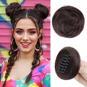 Foaoit space buns clip-on extension for instant volume