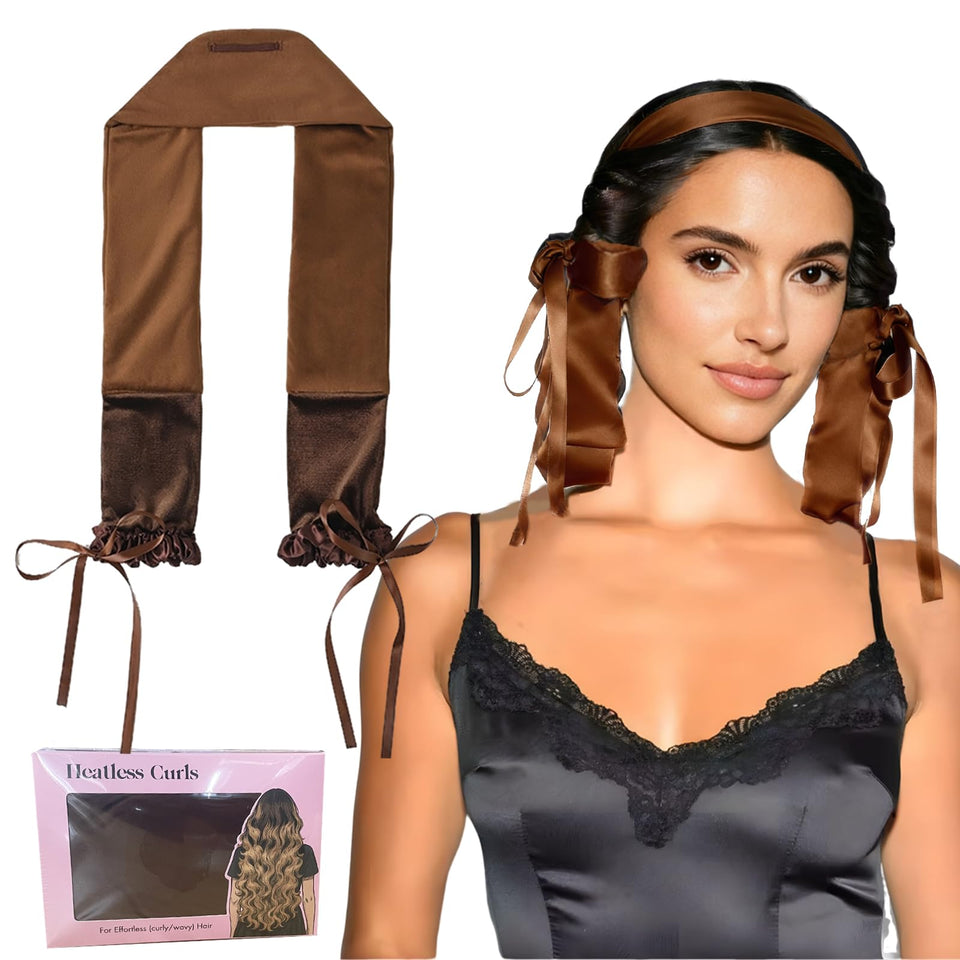 Foaryoer Curling Tie packaging shows a portable, heatless styling option for busy mornings.