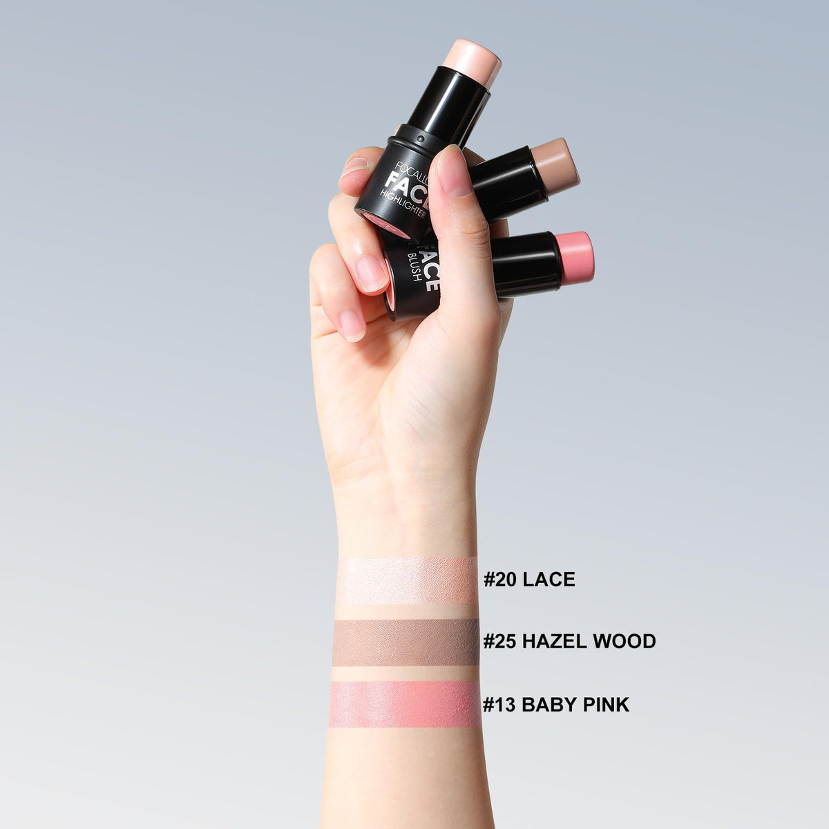FOCALLURE highlighter-bronzer-blush trio image-3 adds natural warmth with light finish