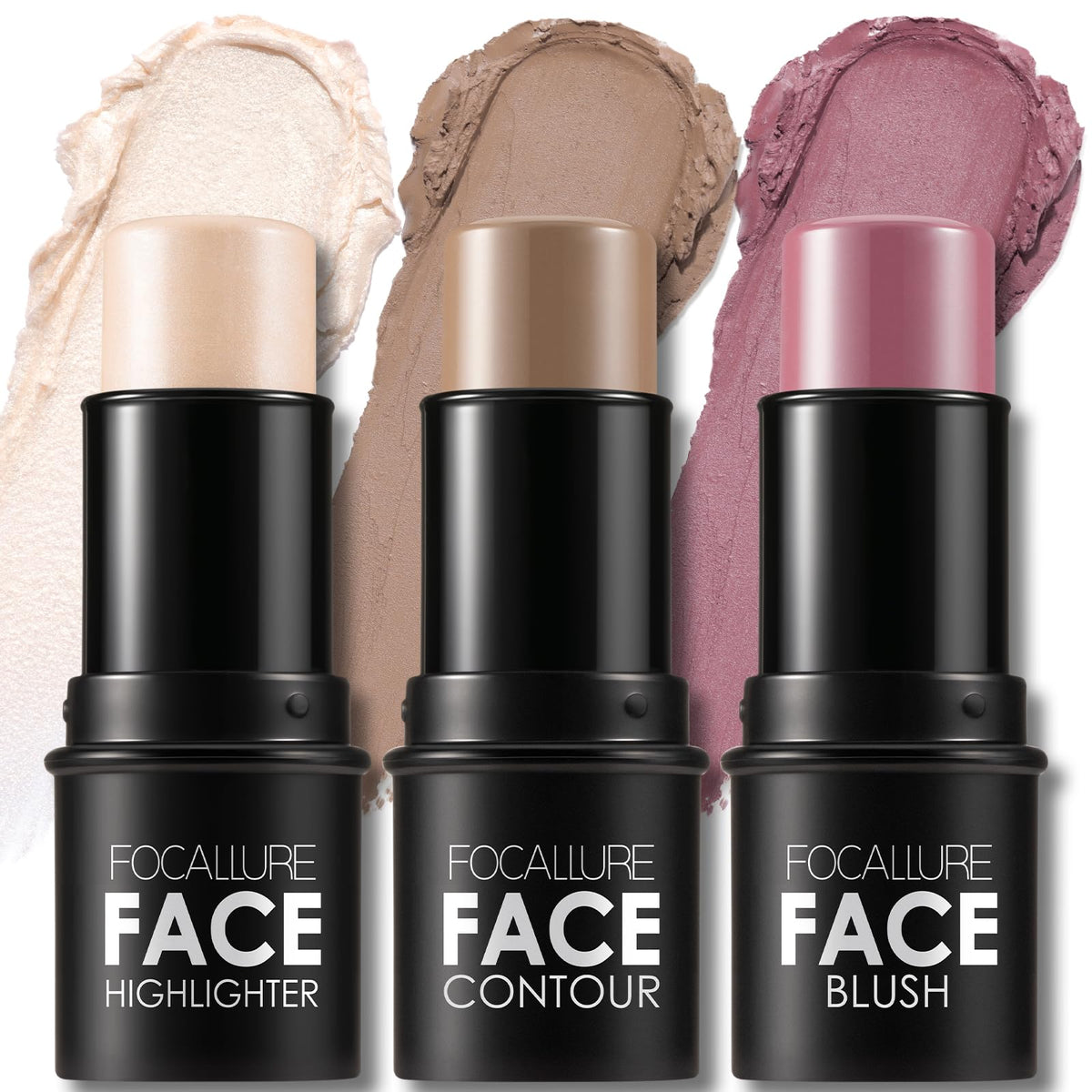 FOCALLURE 3 Pcs Contour Sticks set for quick on-the-go sculpting and glow.
