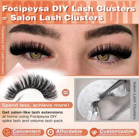 Focipeysa lash clusters 100D and 200D deliver feather-light comfort and fullness