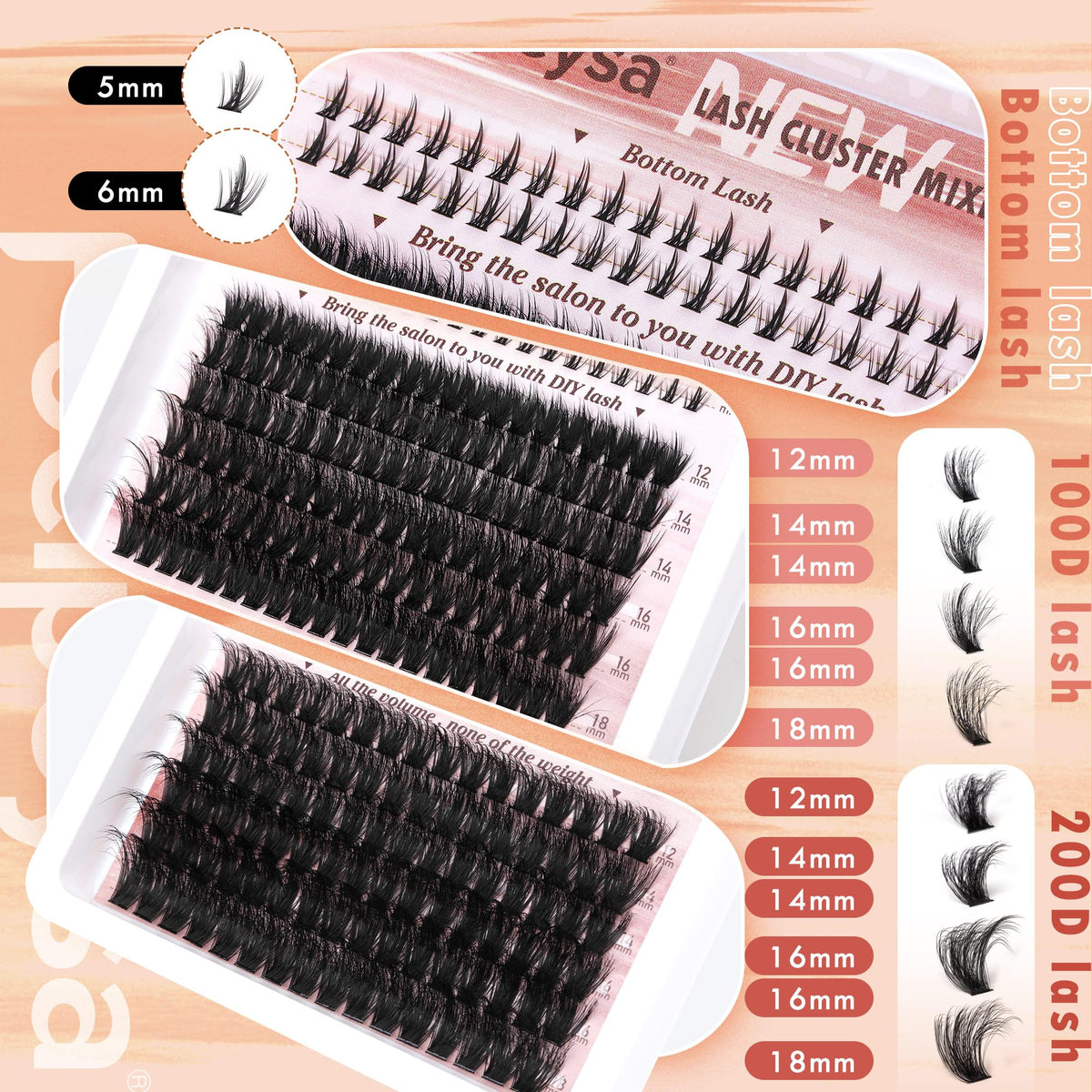 Focipeysa mixed-lengths 12-14-16-18mm to customize density and drama