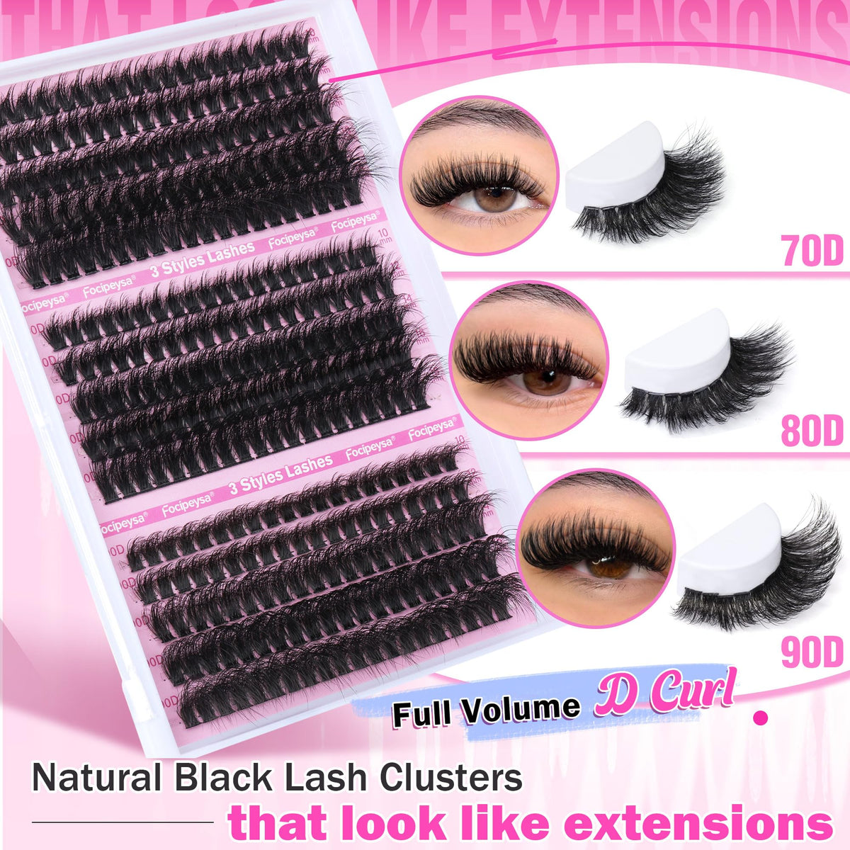 Focipeysa compact packaging emphasizes easy, reusable lash system.