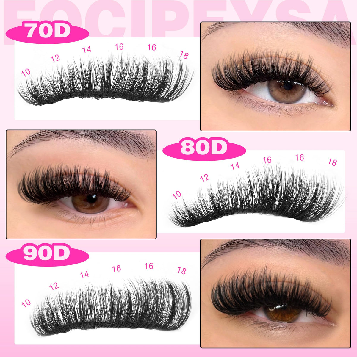 Focipeysa lash extension tweezers enable precise pickup and placement.