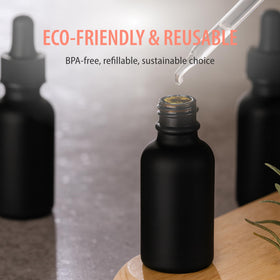 Focus Nutrition reusable glass bottles ideal for DIY essential oil blends.