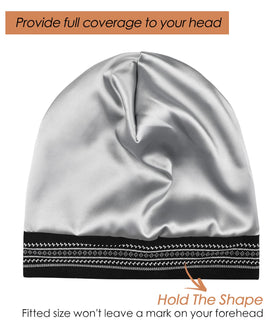 FocusCare satin-lined sleep cap reduces pillow friction for hair