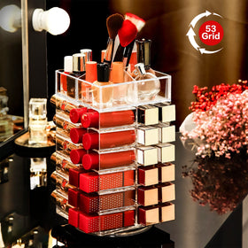 FODIENS clear acrylic lipstick holder shows shades at a glance.
