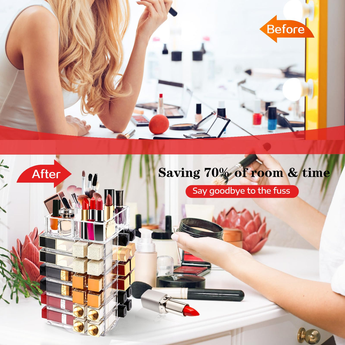 FODIENS top-slot display highlights frequently used lipsticks for fast picks.