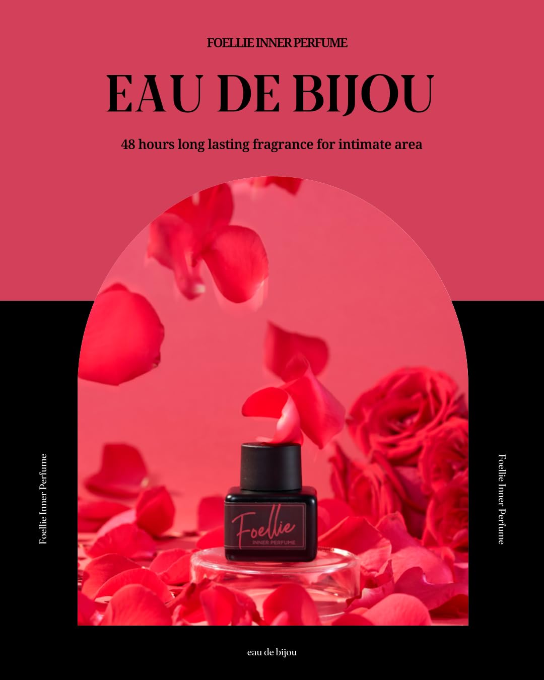 Foellie Inner Perfume Eau De Bijou rose scent on fabric.