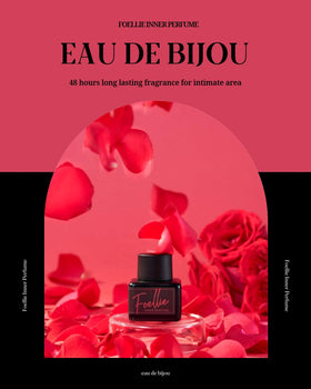 Foellie Inner Perfume Eau De Bijou rose scent on fabric.
