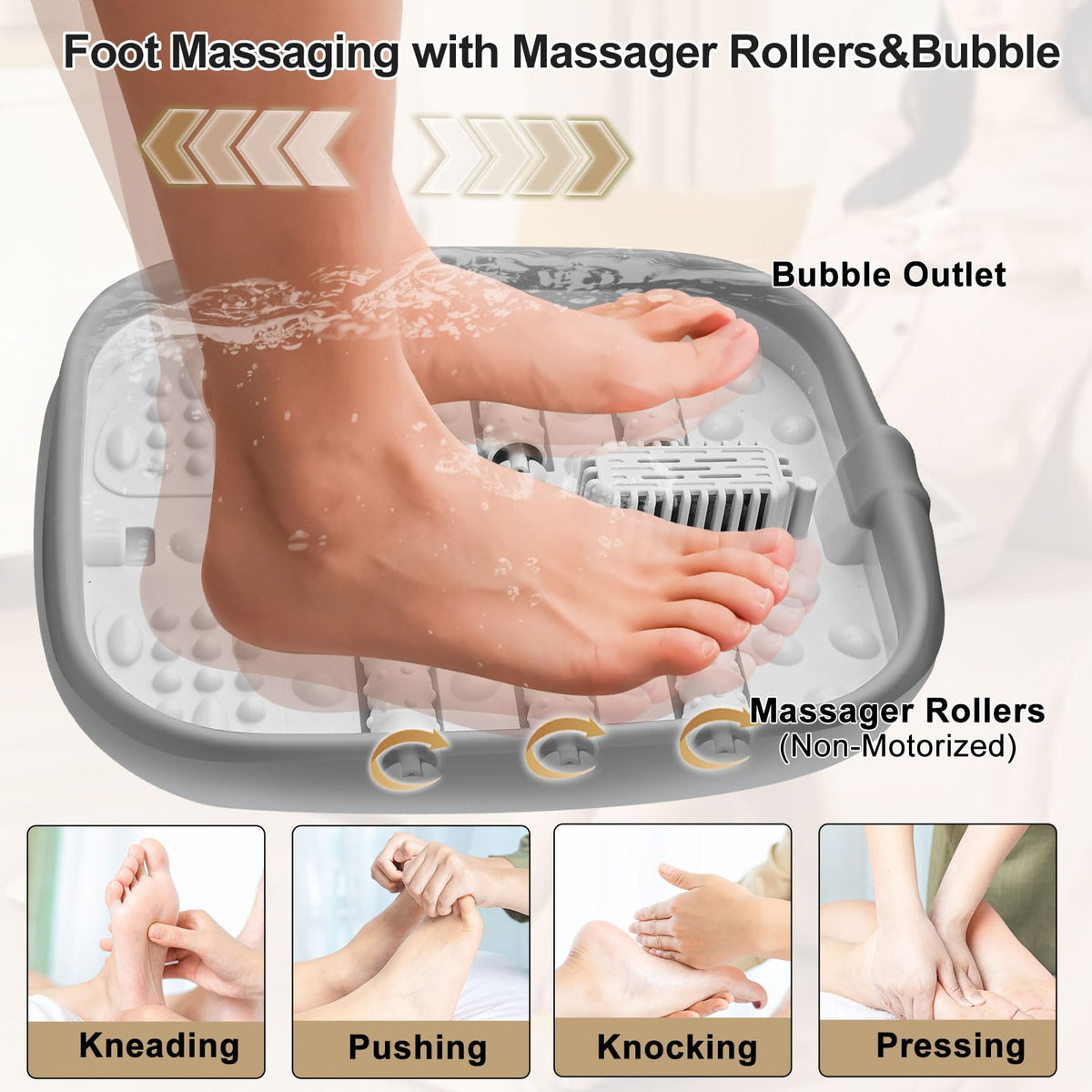 FOFOJÔY bubbles circulate warm water for a soothing spa experience.