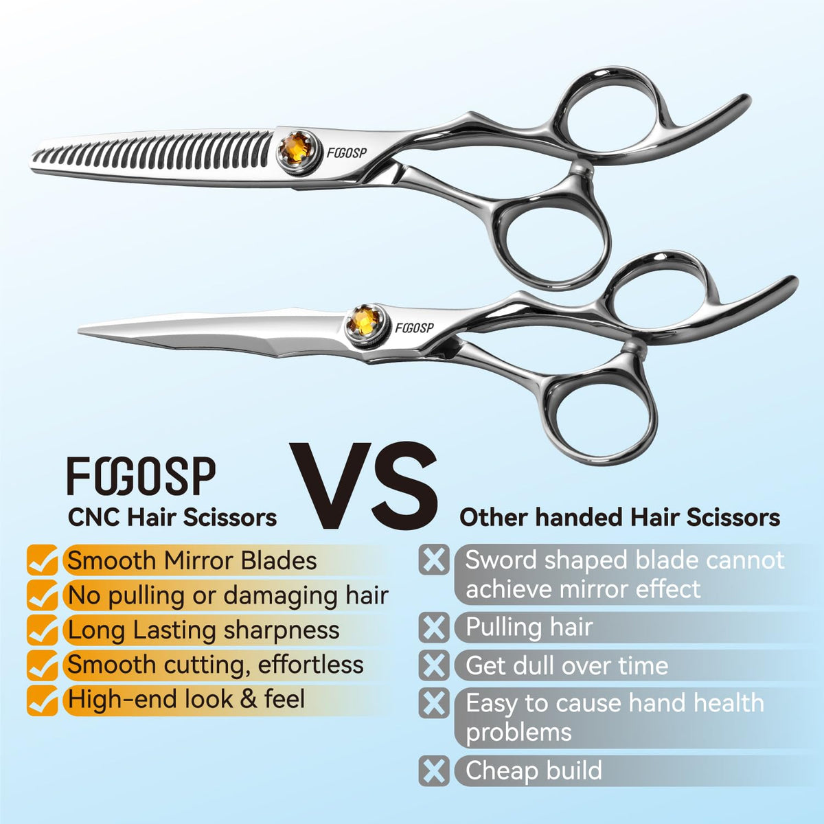 FOGOSP 6-inch thinning scissors for seamless bulk removal
