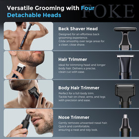 Extendable 50 cm handle on the FOKE shaver reaches hard-to-reach areas