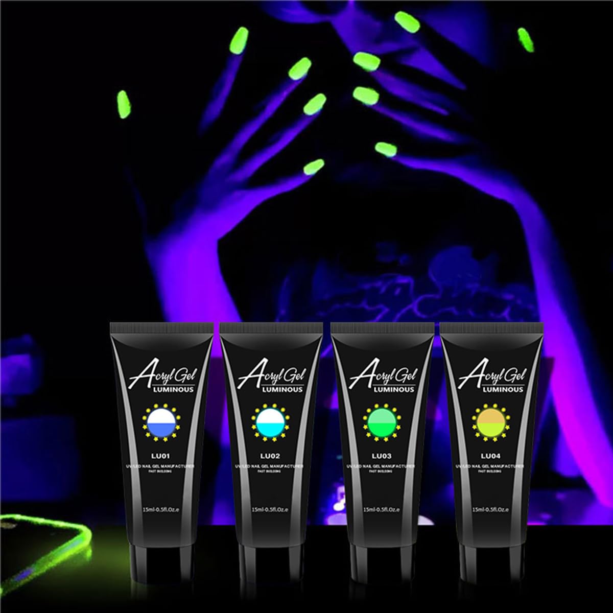 Fokostar square and oval polygel nails show versatile shaping options.