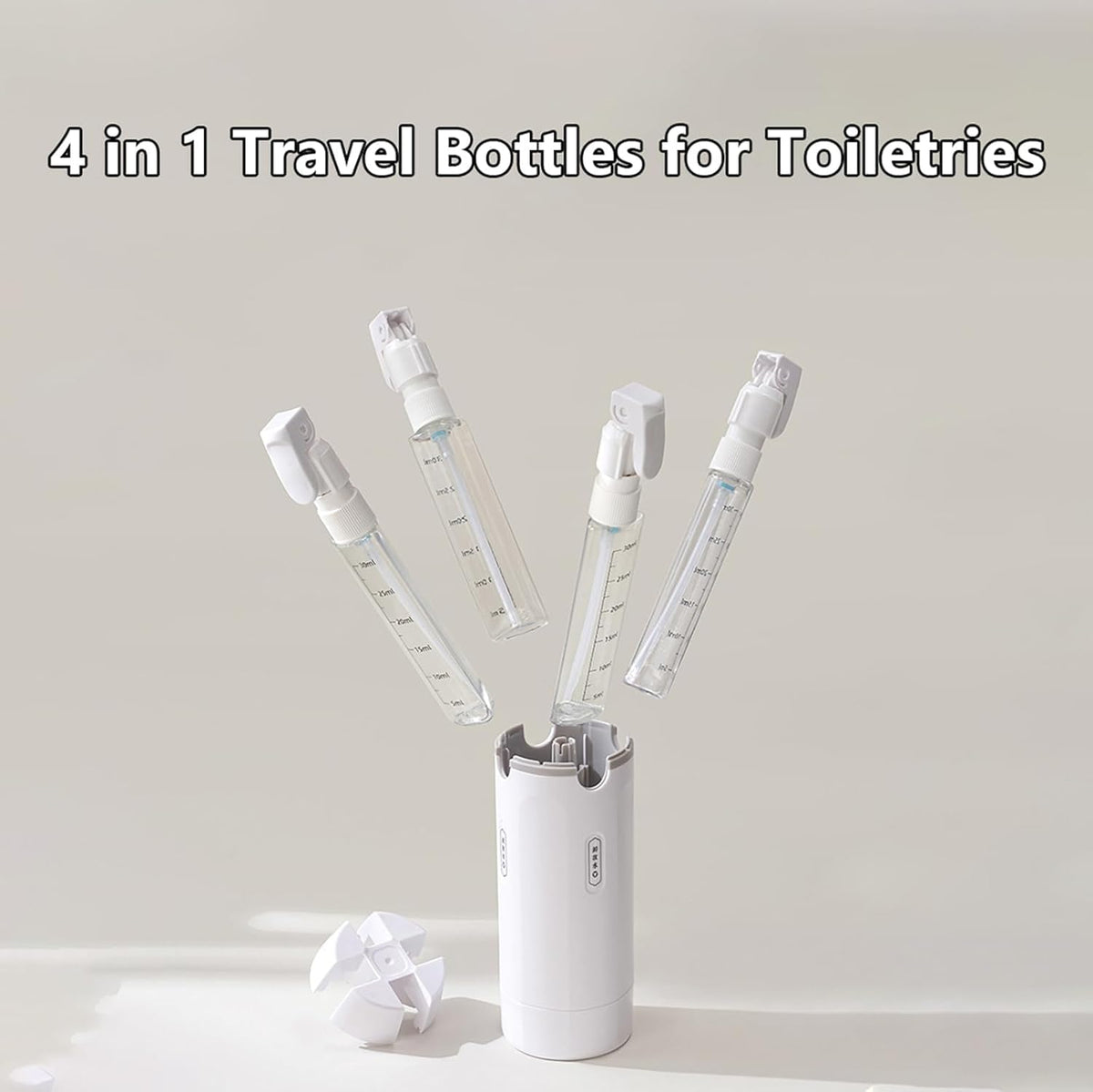 FOLALIFE compact main bottle and 4 small bottles are TSA-friendly for easy packing.