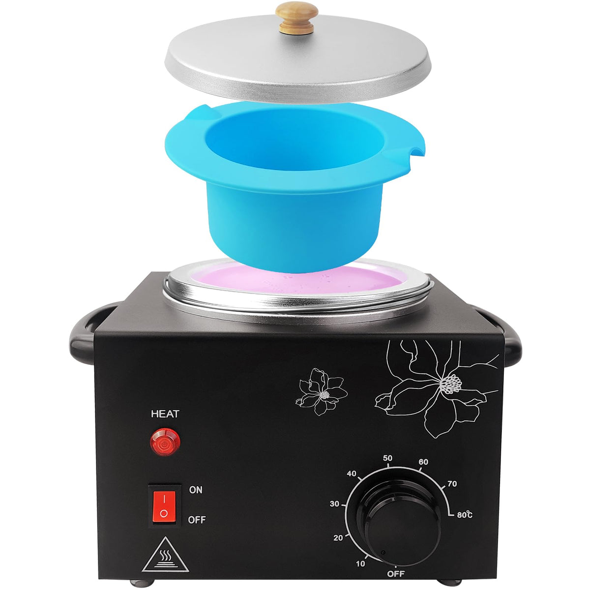 Folconroad portable wax warmer with a single black pot for easy at‑home waxing sessions
