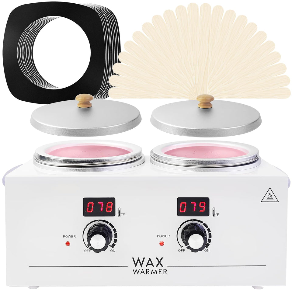 Folconroad portable wax warmer in white with dual pots and digital display.
