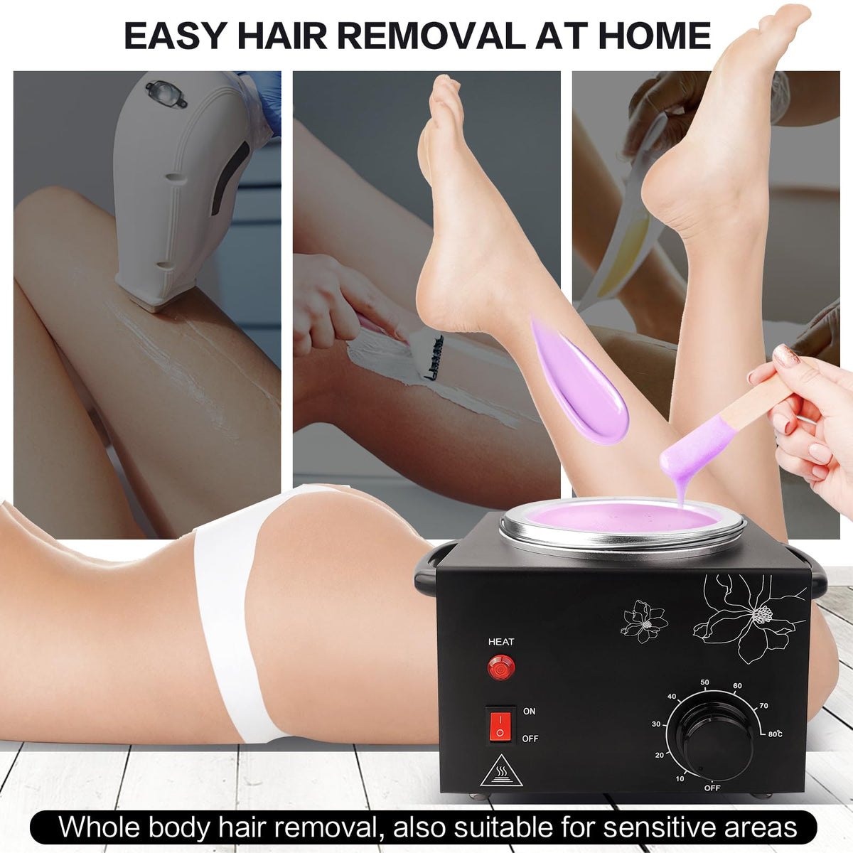 Folconroad adjustable temperature control up to 80C for versatile waxing