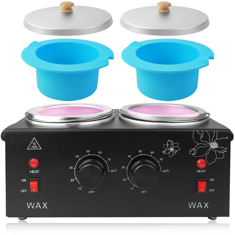 Folconroad wax warmer front view with dual pots for at-home hair removal
