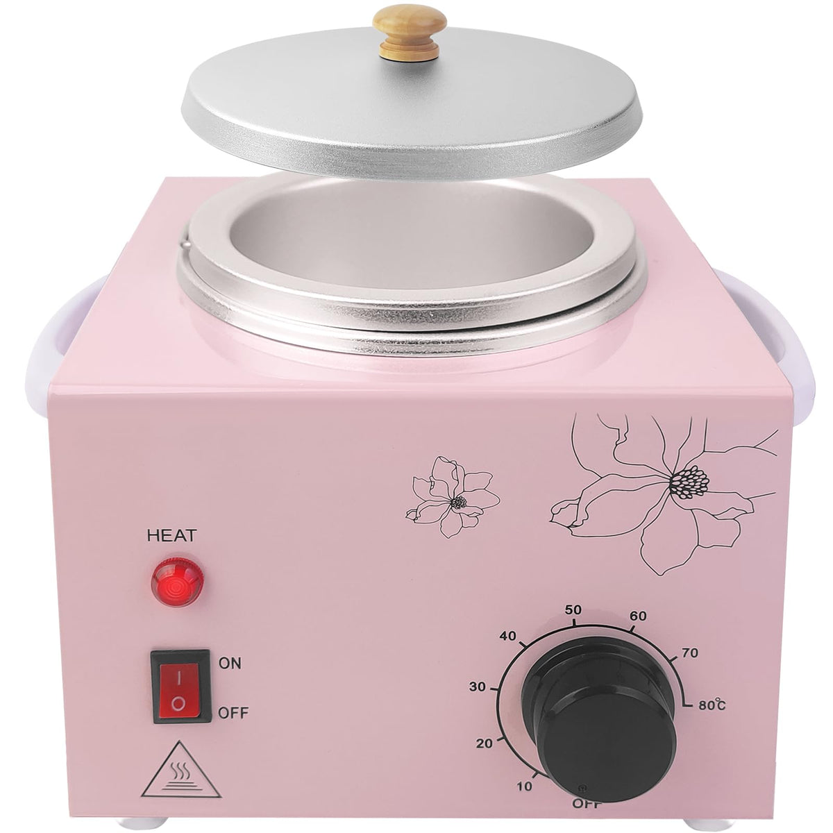 Folconroad pink wax warmer with single 600cc pot and adjustable temperature for at-home waxing.