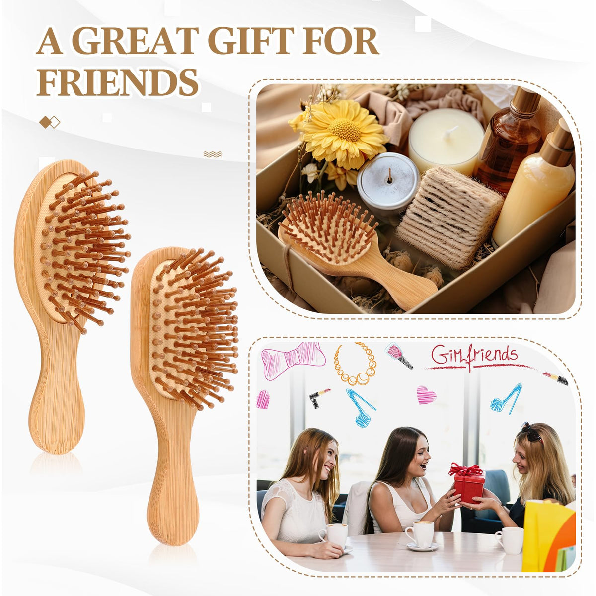 FoldTier all-hair-types-friendly brush works well on straight, curly, and wavy hair.