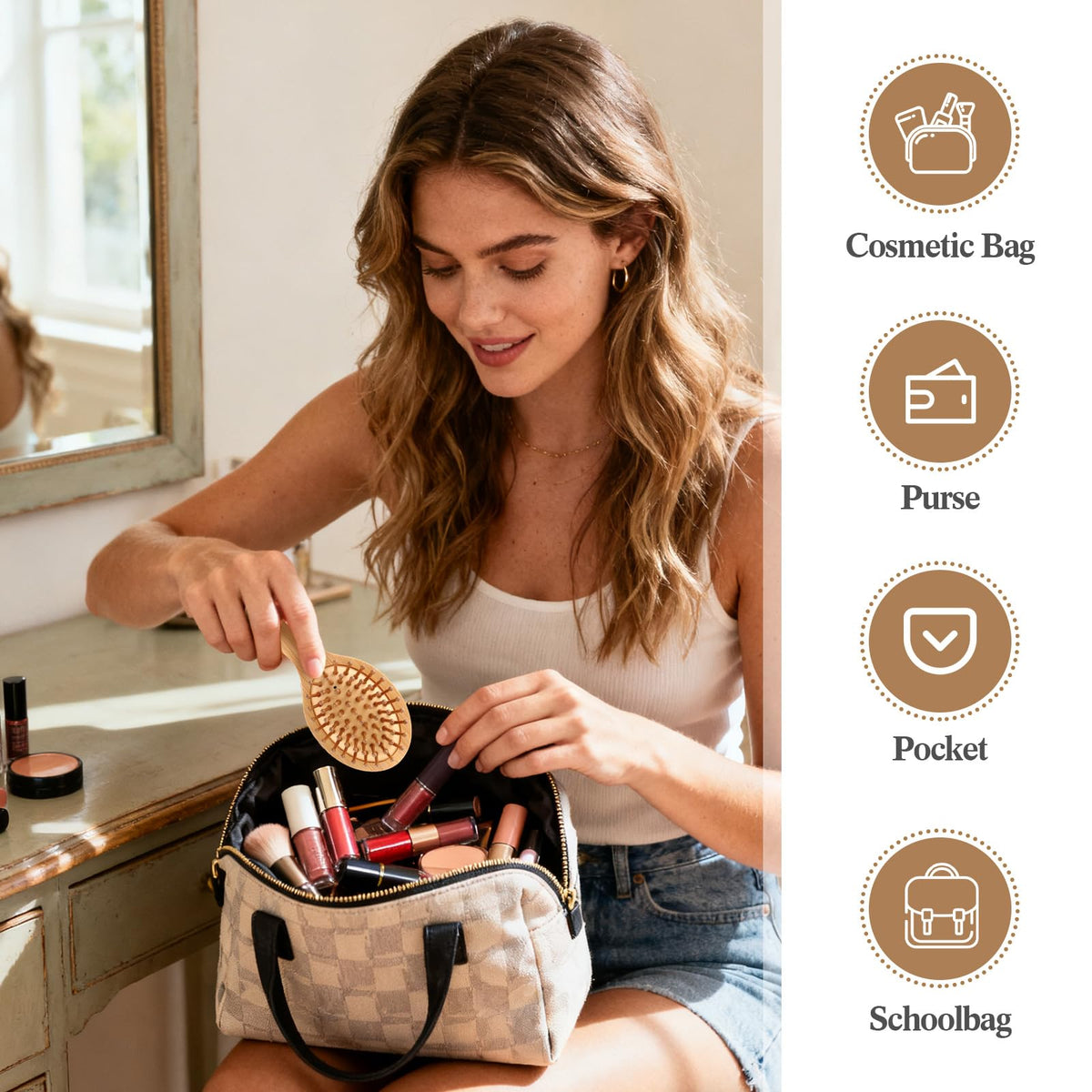FoldTier mini brush suitable for all hair types