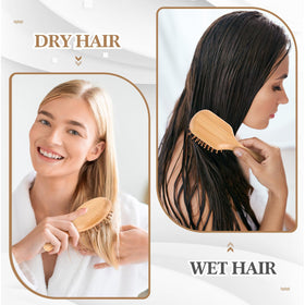 FoldTier brush with soft air cushion cushions the scalp during detangling sessions.