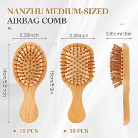 FoldTier travel-size bamboo hair brush features a compact 6 x 15 cm form for easy packing.