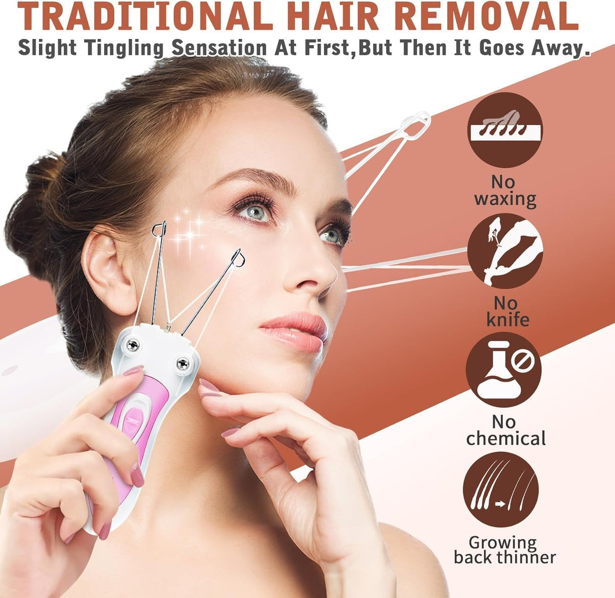Foleto body threading tool for versatile facial and body hair removal