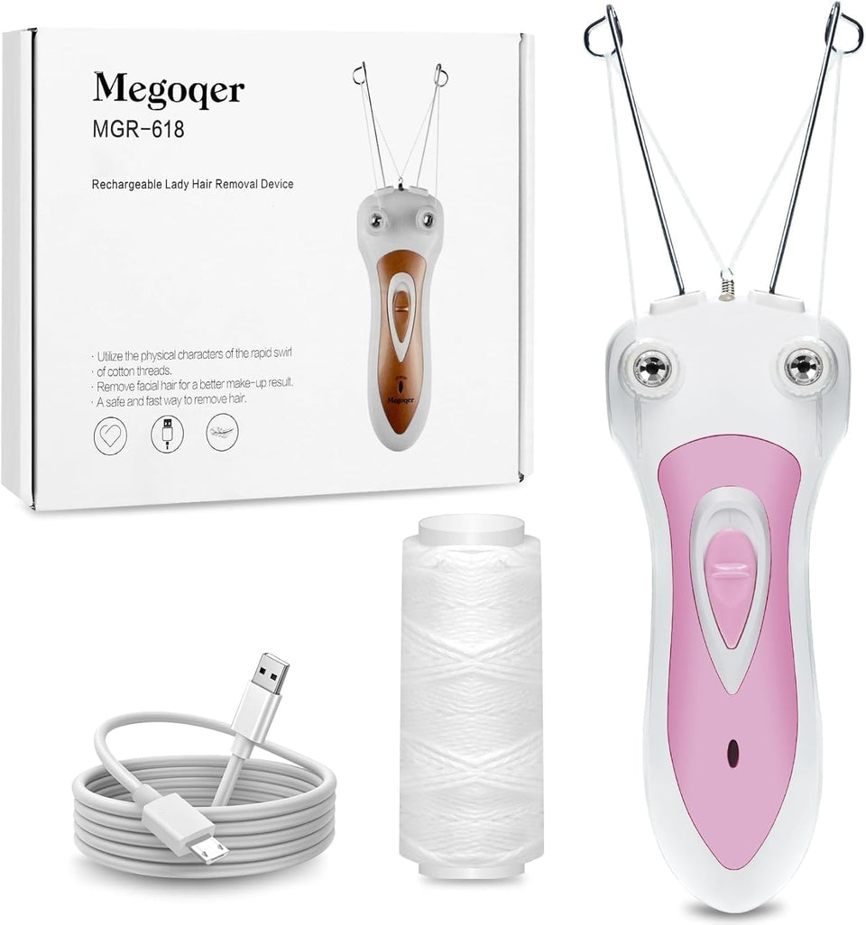 Foleto eyebrow threading tool demonstrating precise brow shaping for smooth facial skin at home