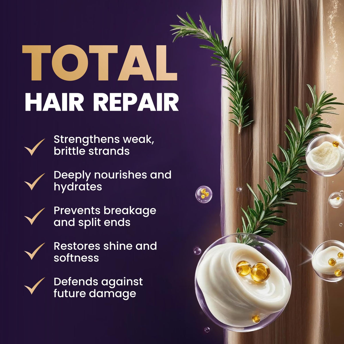 Close-up of hair texture after using FOLICARE conditioner for resilience.