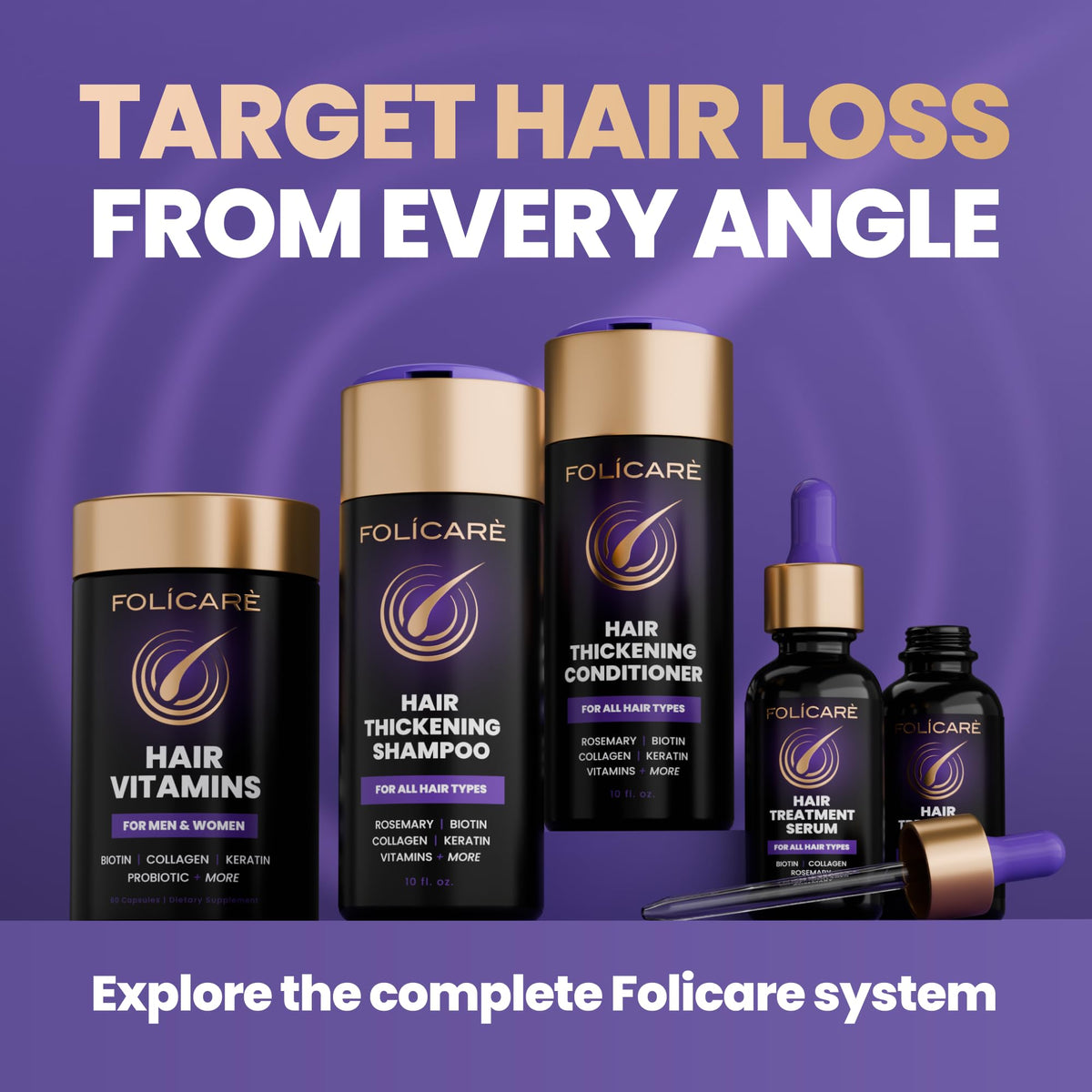 FOLICARE sulfate-free label signals clean, color-safe care.