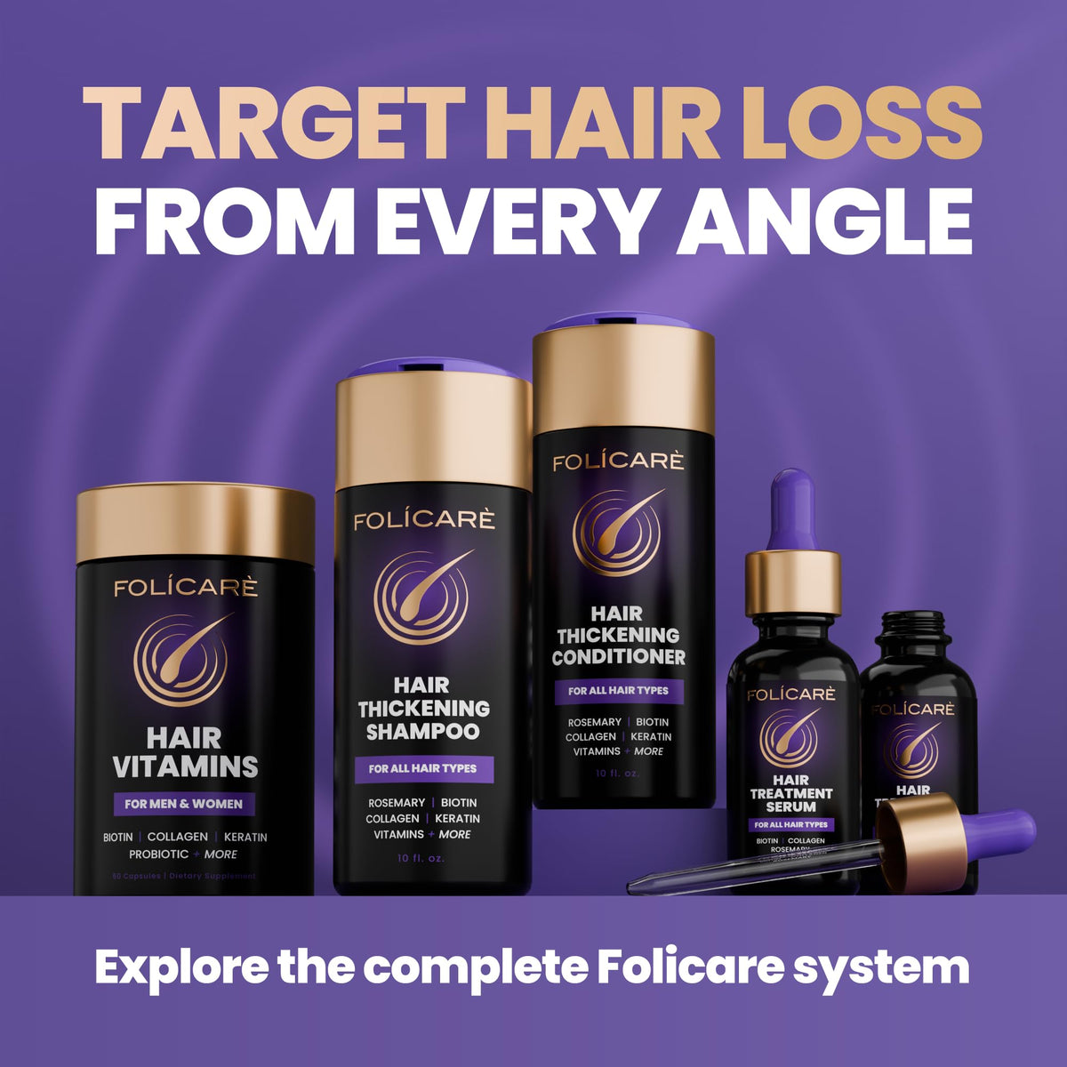 Hair appears fuller after using FOLICARE Thickening Shampoo