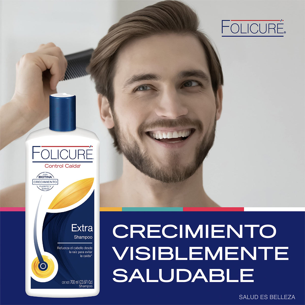 Folicure Extra Shampoo two-pack box emphasizes value for regular hair care routines.