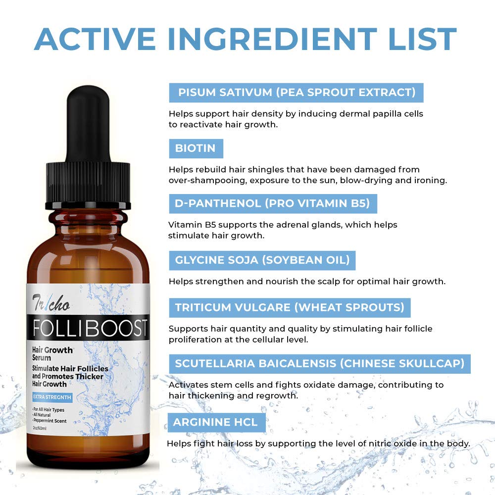 Folliboost Biotin Peppermint ingredient close-up highlights nutrient-rich formula