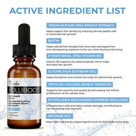 Folliboost Biotin Peppermint ingredient close-up highlights nutrient-rich formula
