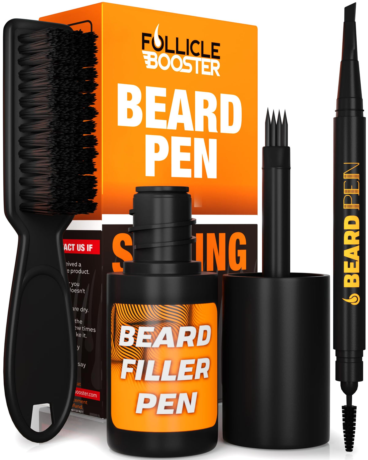 FOLLICLE BOOSTER beard pen filler with 4-tip micro-fork for seamless blending