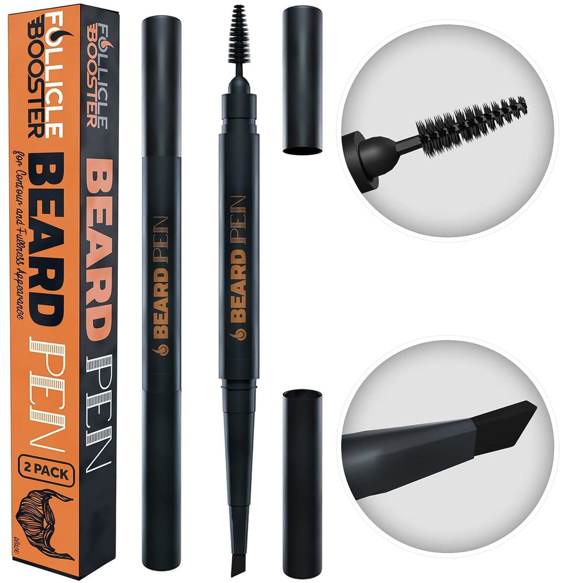 FOLLICLE BOOSTER Beard Pen close-up stroke for patchy beard areas.