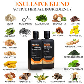 Follicle Booster biotin shampoo label close-up shows key ingredients and clean design.