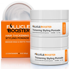 Follicle Booster Thickening Pomade 2-pack with matte finish for everyday styling.