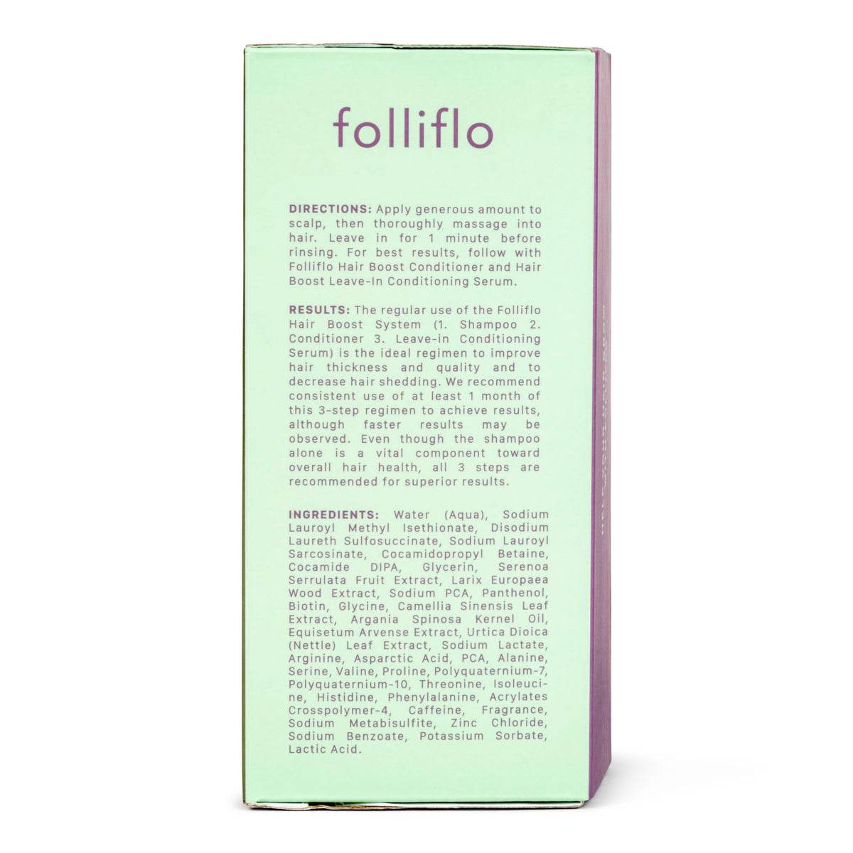 Folliflo Hair Boost Shampoo daily cleanse supports thicker-looking strands.