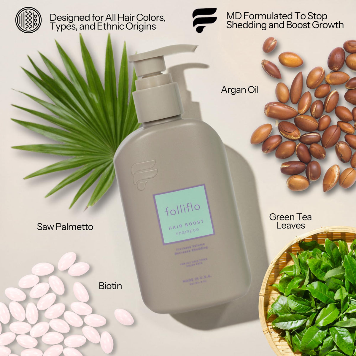 Folliflo Hair Boost Shampoo rich lather demonstrates gentle cleansing and shine.