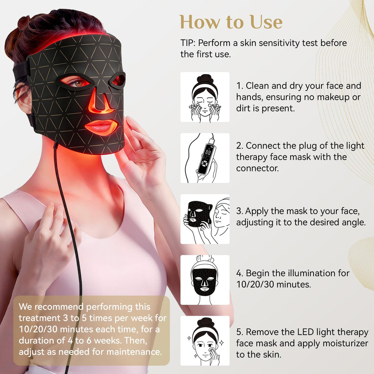 FOLOKE nighttime skincare routine with red and near-infrared light
