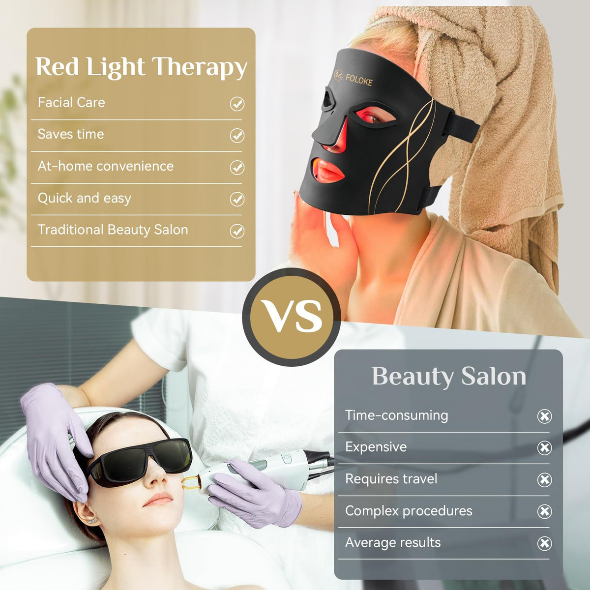 FOLOKE brightness controls on the mask with five adjustable levels.