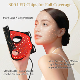 FOLOKE Red Light Therapy Mask ergonomic fit with flexible silicone for comfortable wear.